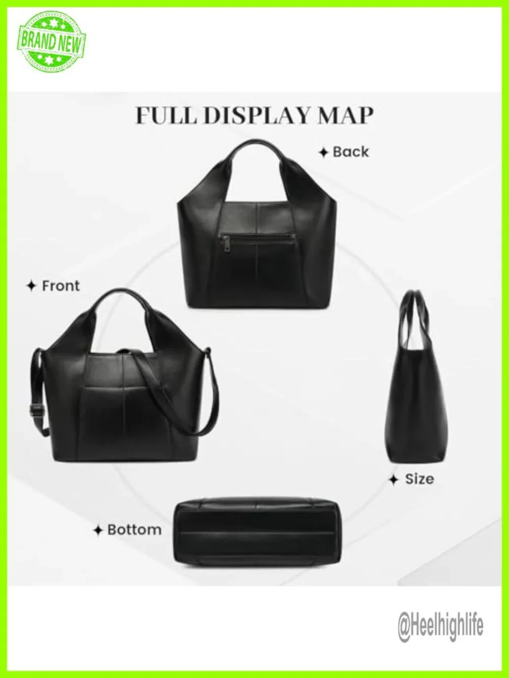 Vegan Leather Medium Satchel Handbag Crossbody Hobo Bag with Multi Pockets